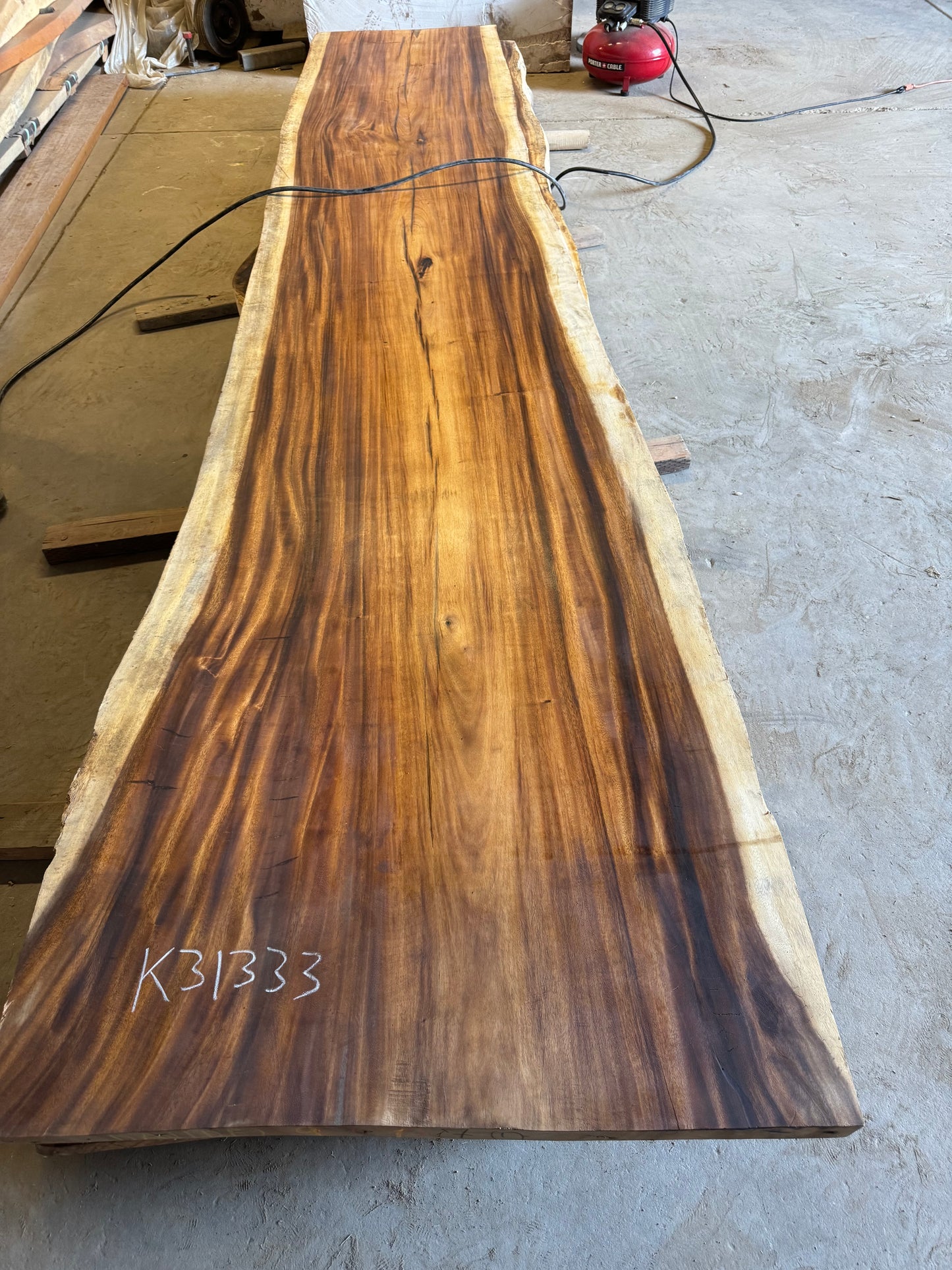 Slab K31333 Exotic Hardwood, Monkey pod Slab, 14ft