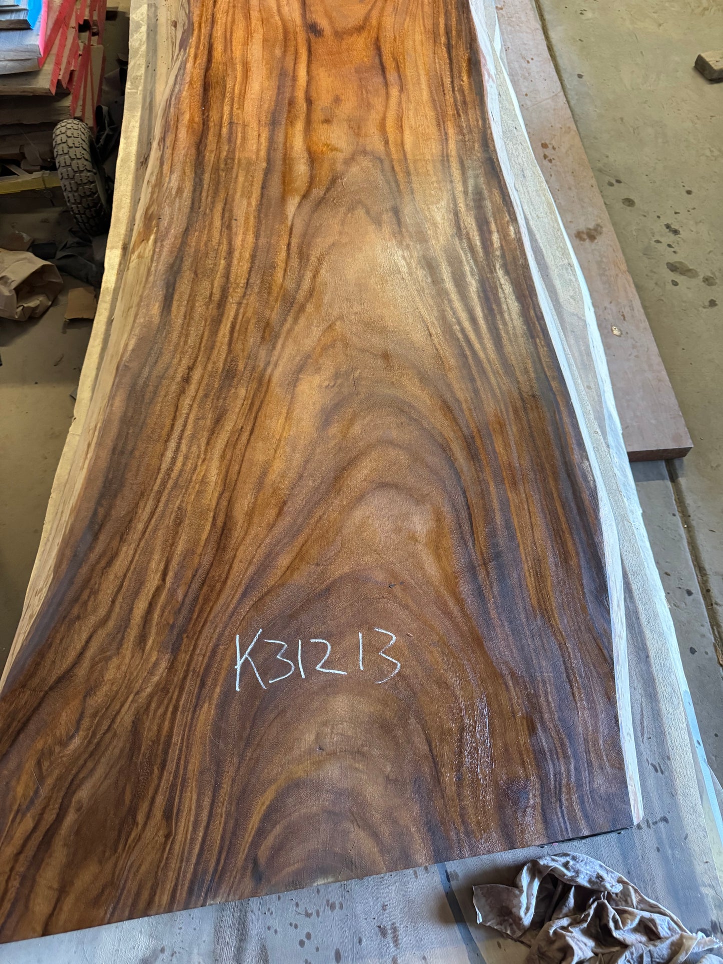 Slab K31213, Exotic Tropical Hardwood, Parota / Guanacaste, 11ft