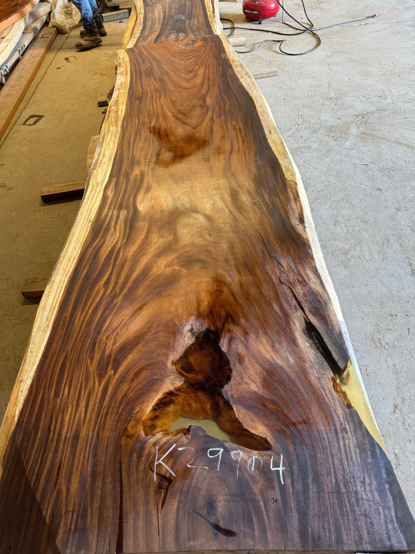Exotic Parota Hardwood Slab K29904, 9ft